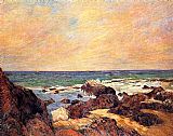 Sea Canvas Paintings - Rocks and Sea
